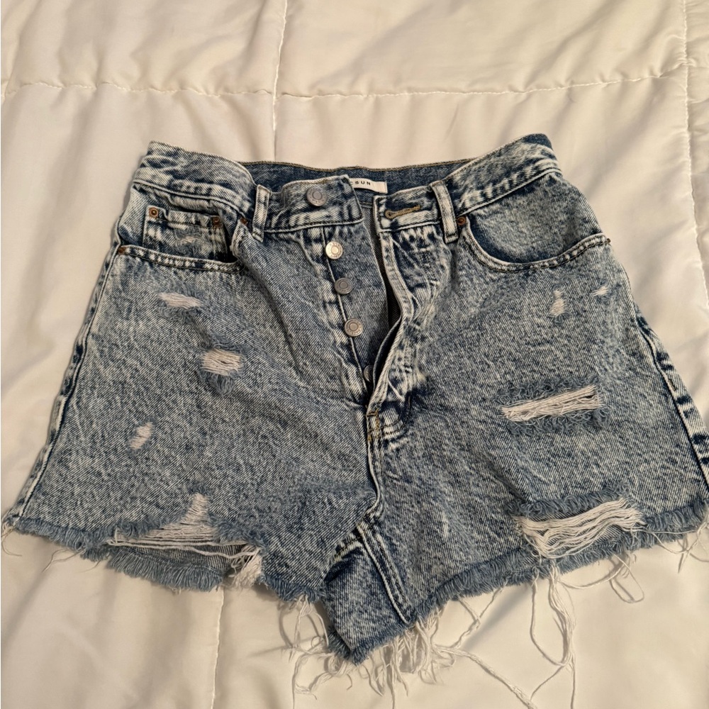 PacSun Light Blue Distressed Jean Shorts